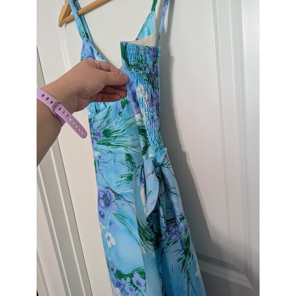 Vintage 60s Sun Fashions of Hawaii Floral Faux Wrap Maxi Dress Tank Honolulu 12 - Picture 3 of 6